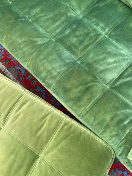 Green Velvet Sofa & Ottoman