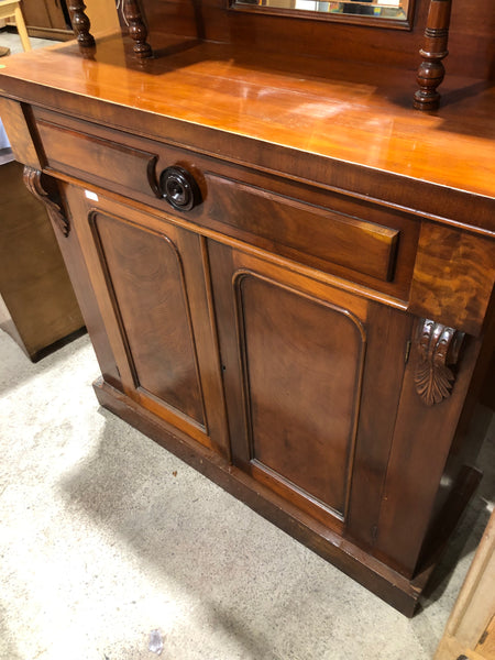 Antique Rosewood Mirrored Credenza