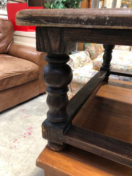 Large Square Wooden Coffee Table