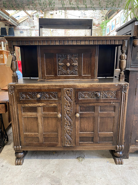 Antique Carved Oak Court Cupboard
