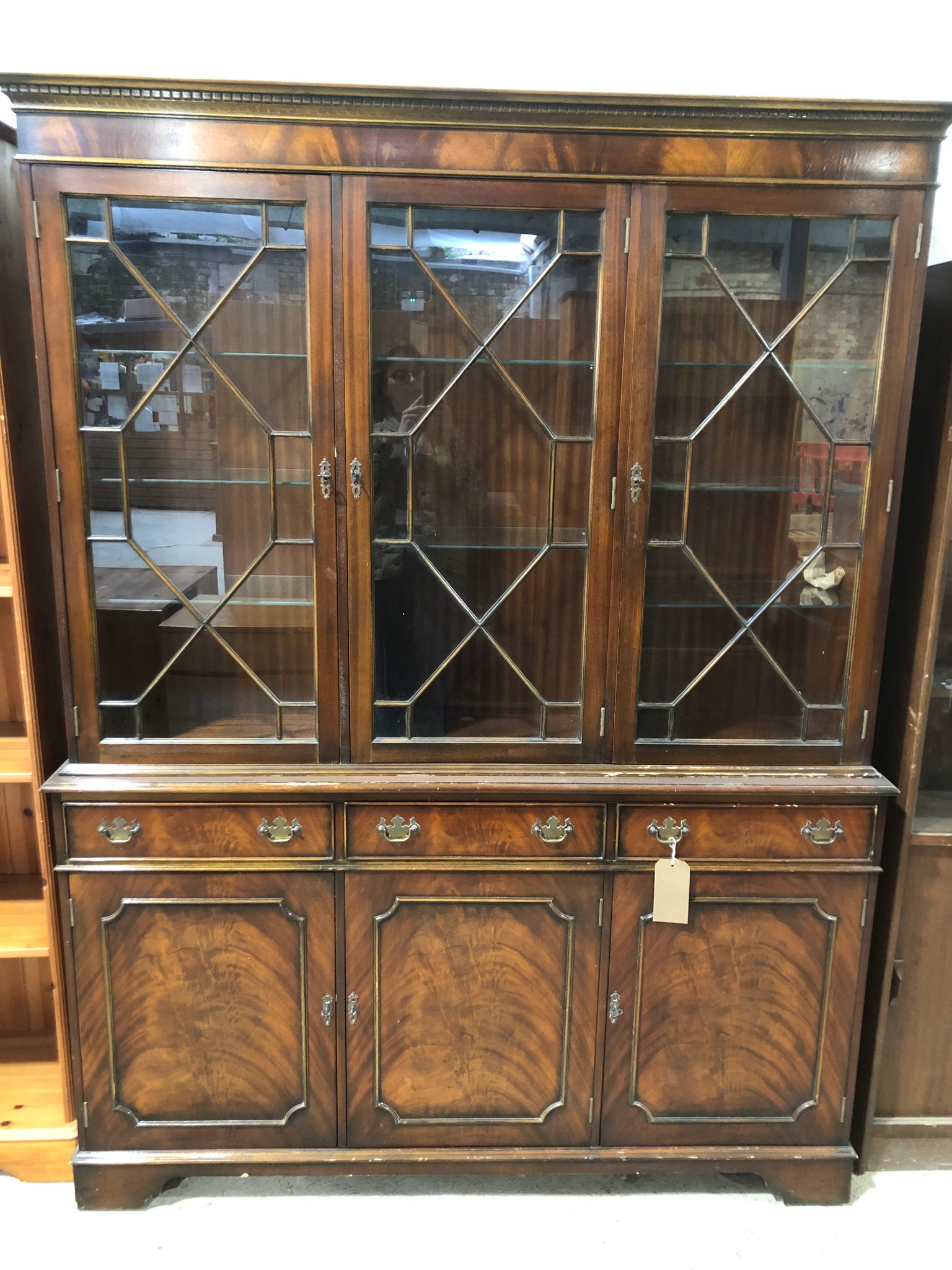 Large Antique Mahogany Library Bookcase