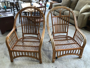 Pair of Bamboo Cane Armchairs