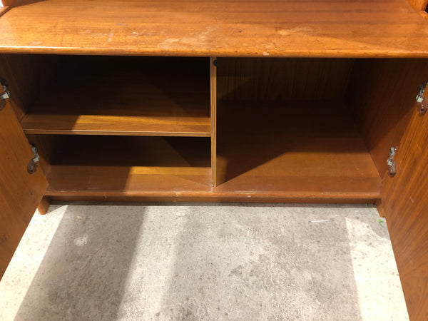 Teak Mid Century Bookcase above Cupboard