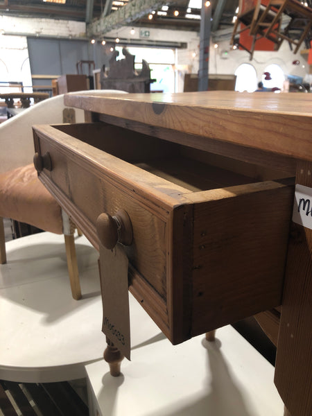 Pine Console Table with Drawer