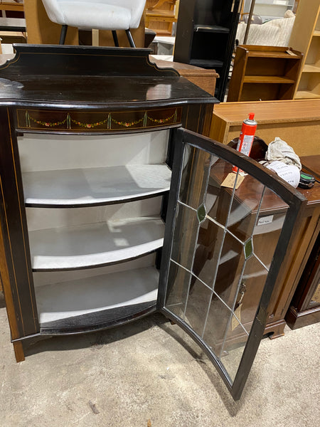Edwardian Bow Glass-Front Display Cabinet