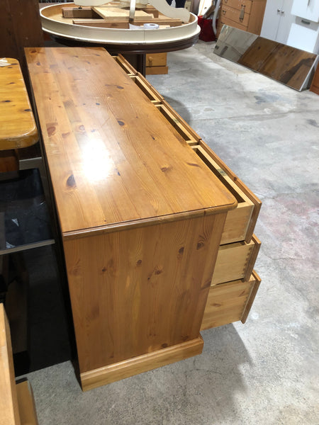 Solid Pine Eight Drawer Sideboard Chest of Drawers