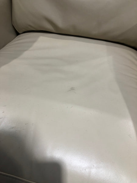 Cream Faux Leather Armchair