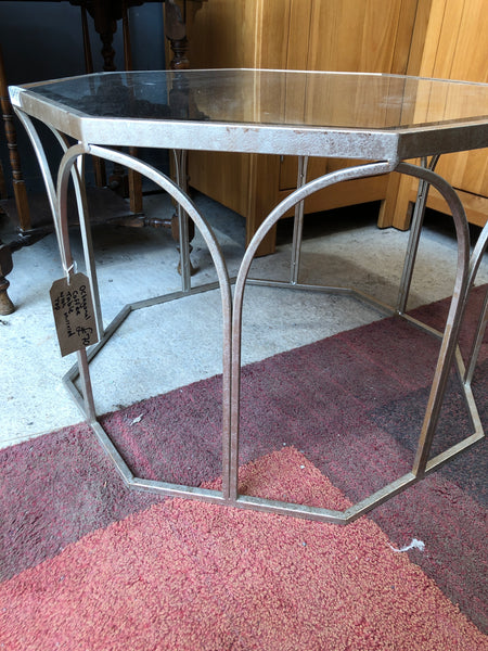 Octagonal Coffee Table with Mirrored Top