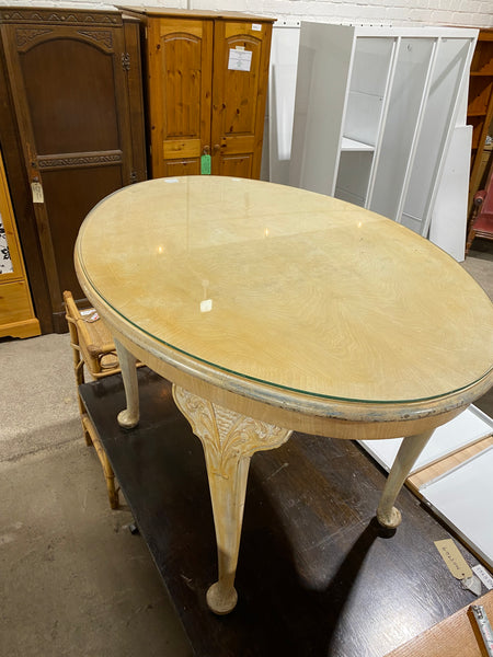 Oval Table with Glass Top