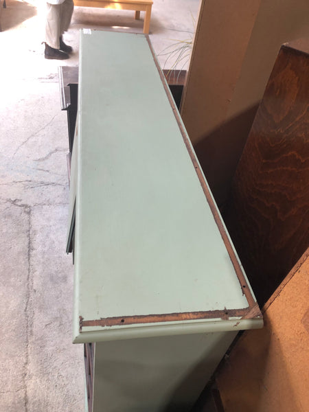 Vintage Mint Green Painted Display Cabinet with Bureau