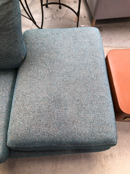 Contemporary Blue Fabric Corner Sofa