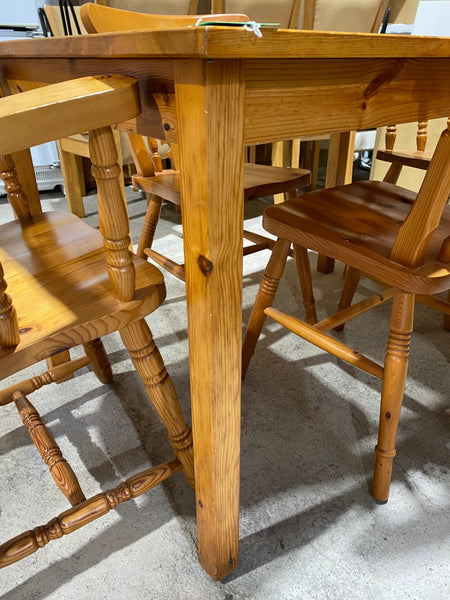 REF - Pine Dining Table & 4 Chairs