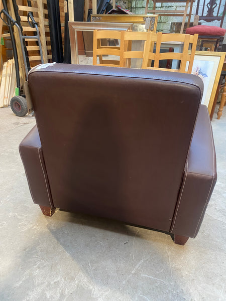 Chocolate Brown Faux Leather Armchair