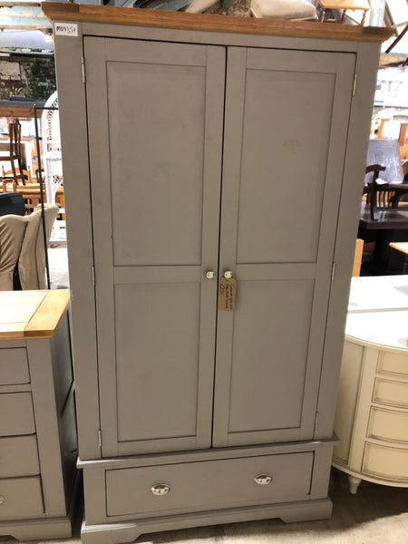 Cotswold Style Oak Grey Double Wardrobe