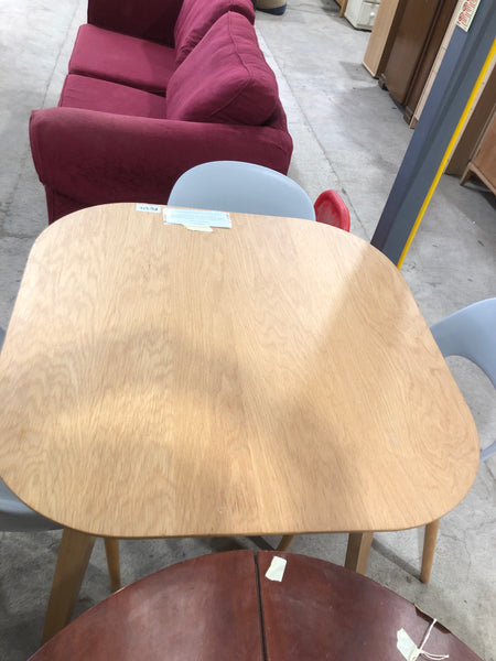 Contemporary Pale Wooden Dining Table & 3 Chairs - REF