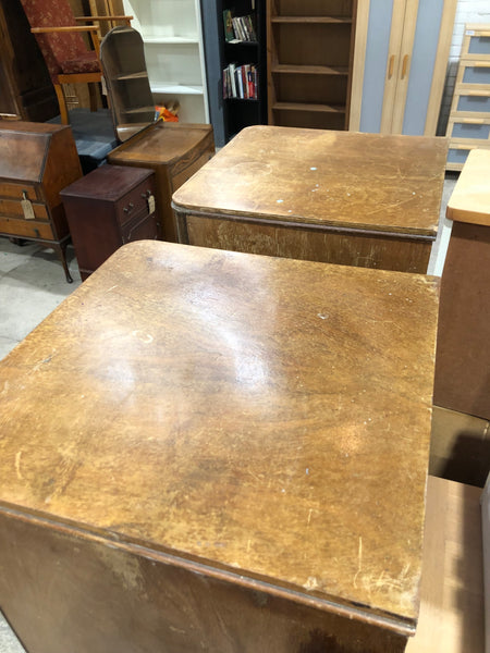 Pair of Art Deco Burr Walnut Bedside Tables