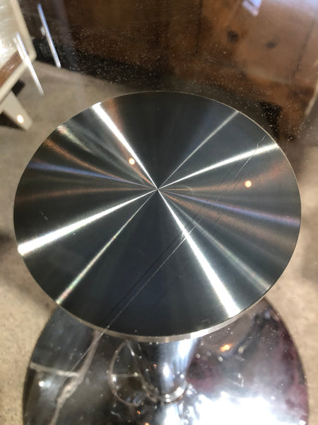 Circular Glass & Steel Dining Table