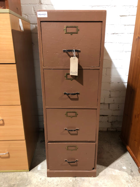 Vintage Painted Tall Filing Cabinet