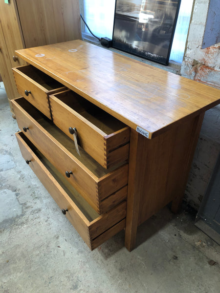 Wooden Chest of Drawers with Decorative Dovetail Joint Detail