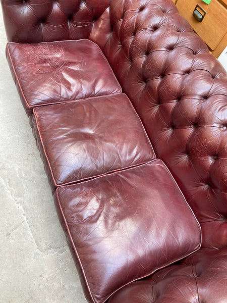 GHC - Chesterfield Style Oxblood Leather Sofa
