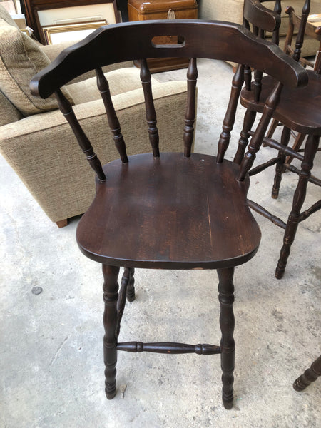 Stained Oak Spindleback Barstools
