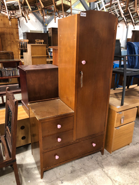Vintage Single Wardrobe with Drawers
