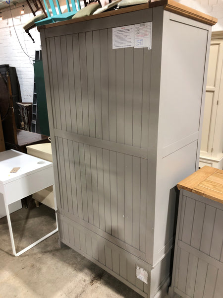 Cotswold Style Oak Grey Double Wardrobe