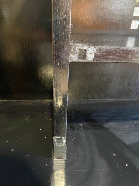 Custom Made Black Sideboard with Stained Glass