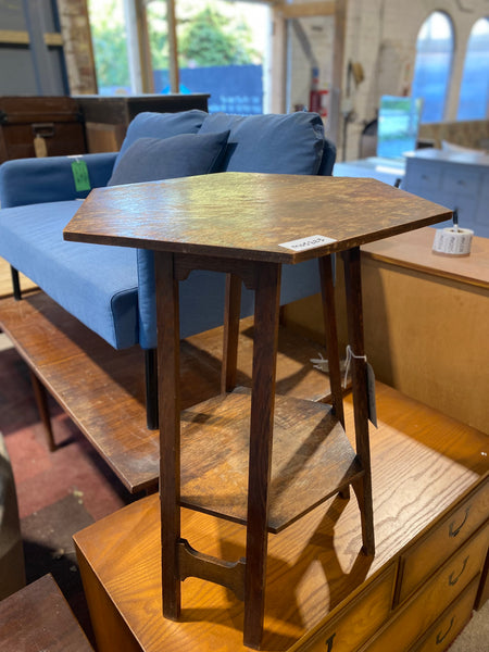 Antique Oak Hexagonal Side Table