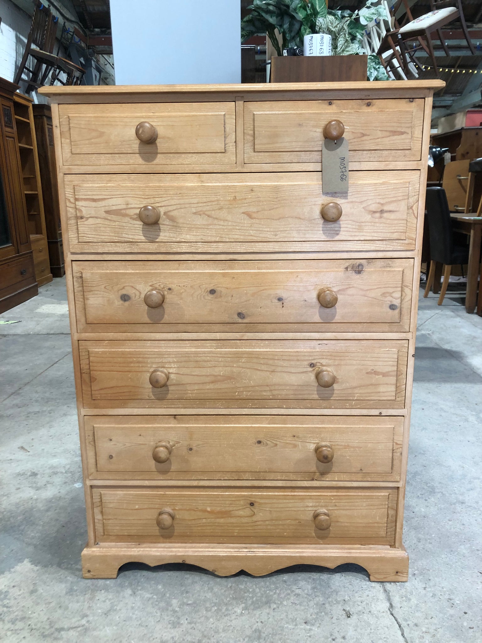 GHC - Rustic Pine Tallboy Chest of Drawers