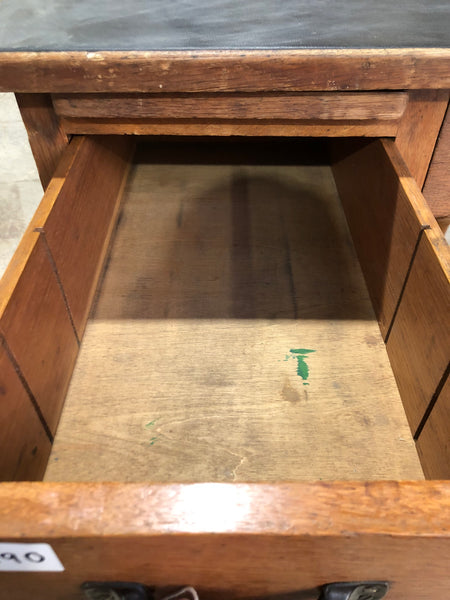 Vintage Oak Pedestal Teachers Desk