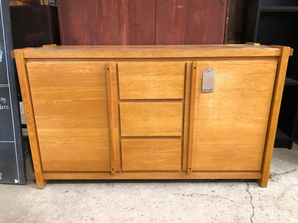 Burr Elm & Oak Compact Sideboard
