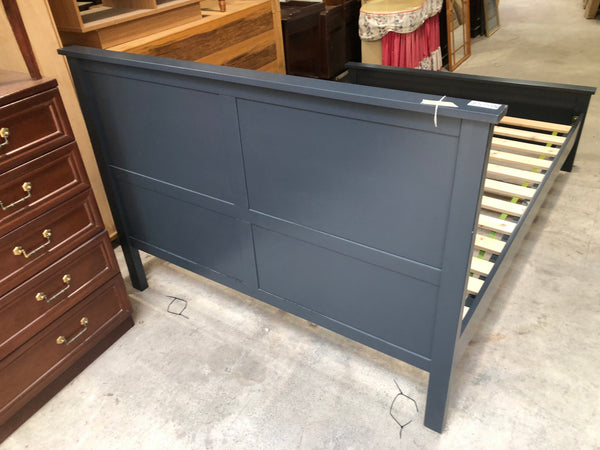 Blue Wooden Double Bed - REF