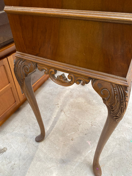 Vintage Queen Anne Style Walnut Drinks Cabinet
