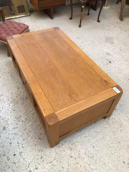 Oak Coffee Table with Drawers and Storage - GHC