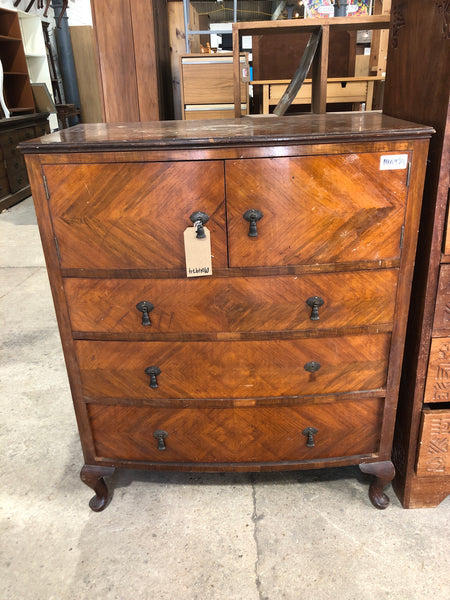 Bow Fronted Chest of 3 Drawers & Cupboard