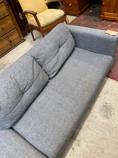 Contemporary Grey Chaise Longue & Footstool