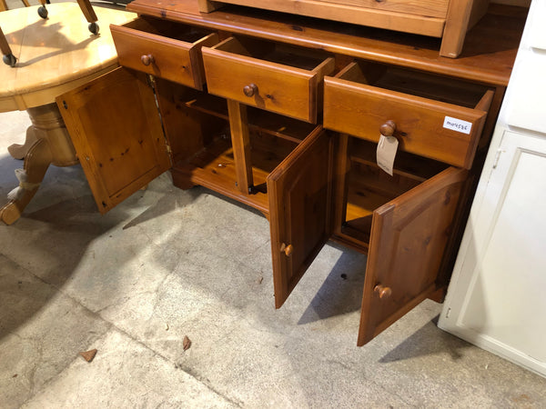 Solid Pine Sideboard With Drawers and Cupboard