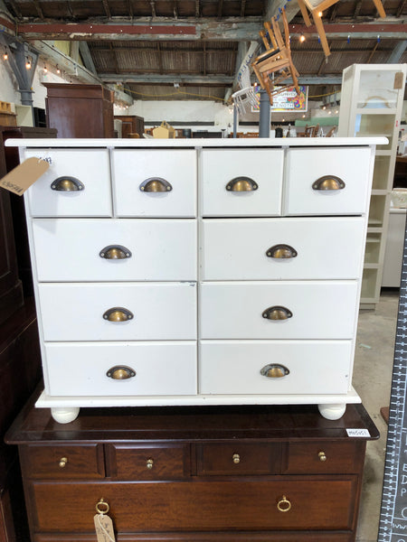 White Painted 10 Drawer Chest