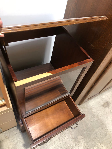 Vintage Mahogany Veneer Display Cupboard