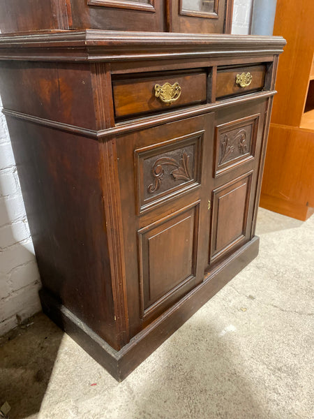 Antique Mahogany Bookcase Cabinet