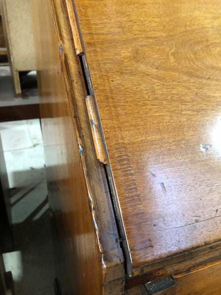 Vintage Oak Bureau with Polished Brass Hardware