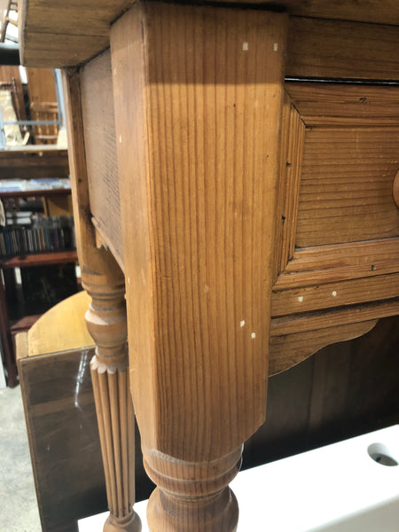 Pine Console Table with Drawer