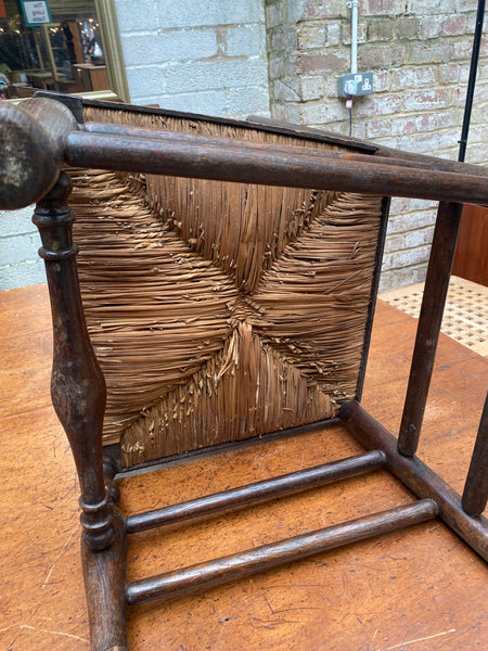 Antique Ladder-Back Rush Chair