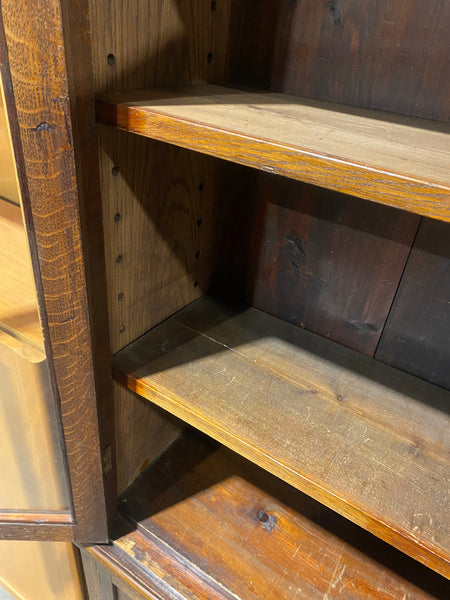 Antique Narrow Oak Library Bookcase