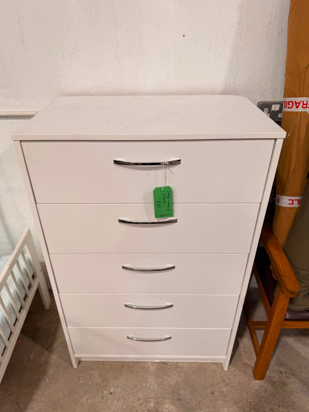 GHC - REF - White Chest of Five Drawers