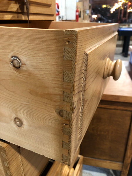 Solid Pine Slim Tallboy Chest of 6 Drawers
