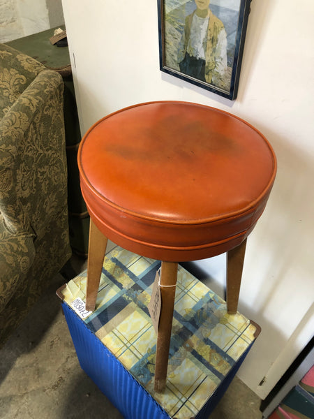 Retro Orange Leather Stool - GHC