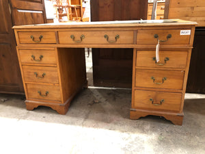 Pedestal Desk with Leather Top