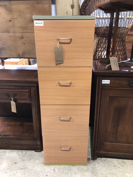 Tall Veneer 4 Drawer Filing Cabinet